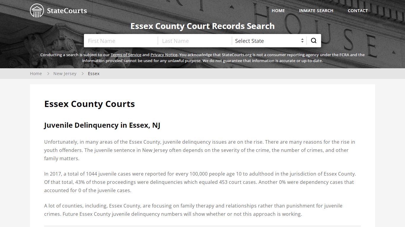 Essex County, NJ Courts - Records & Cases - StateCourts